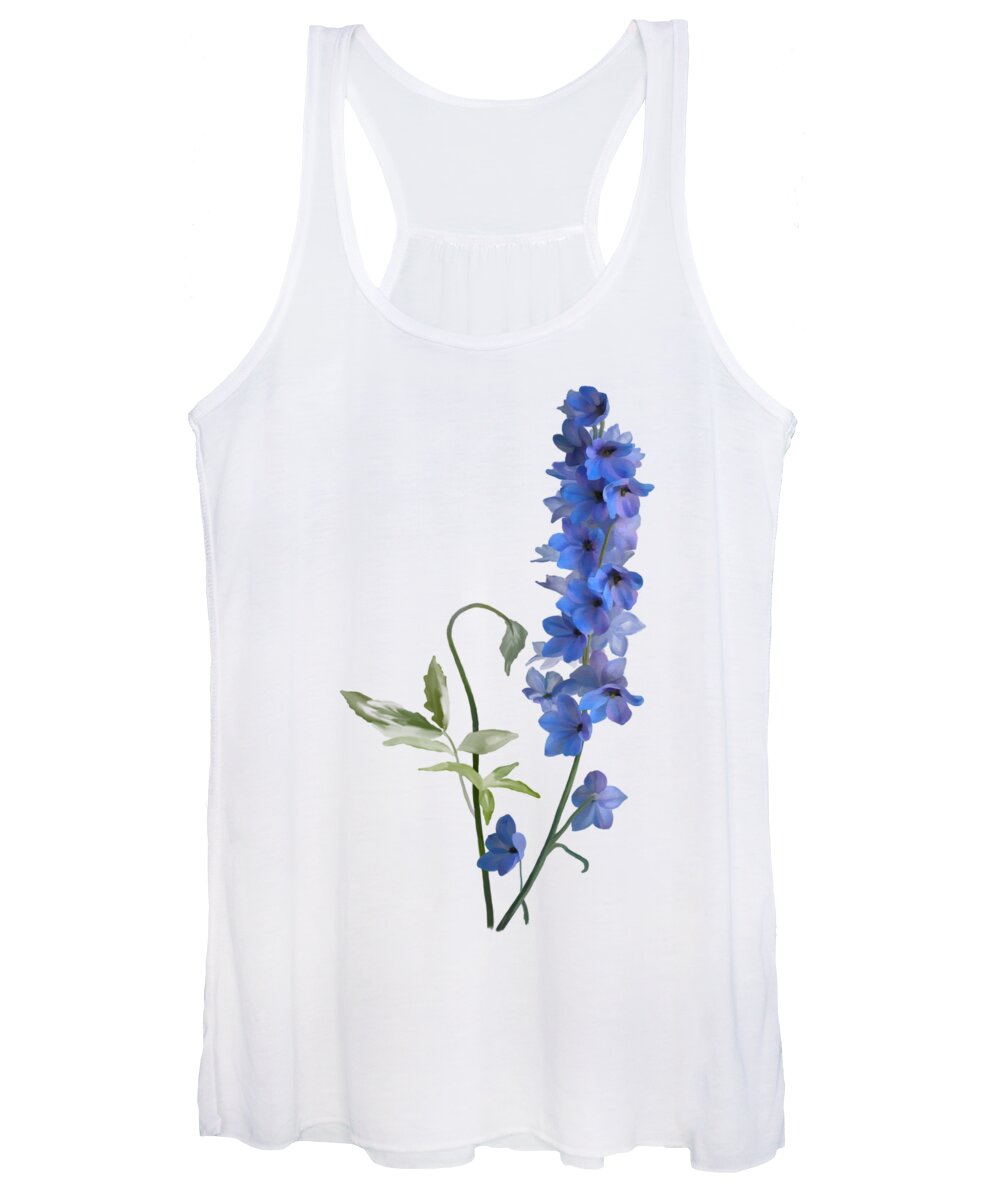 Blue Women's Tank Top featuring the painting Consolida by Ivana Westin