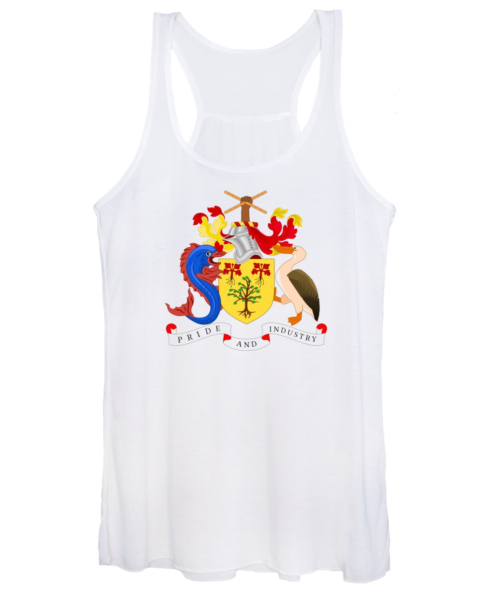 Barbados Women's Tank Top featuring the drawing Barbados Coat of Arms by Movie Poster Prints