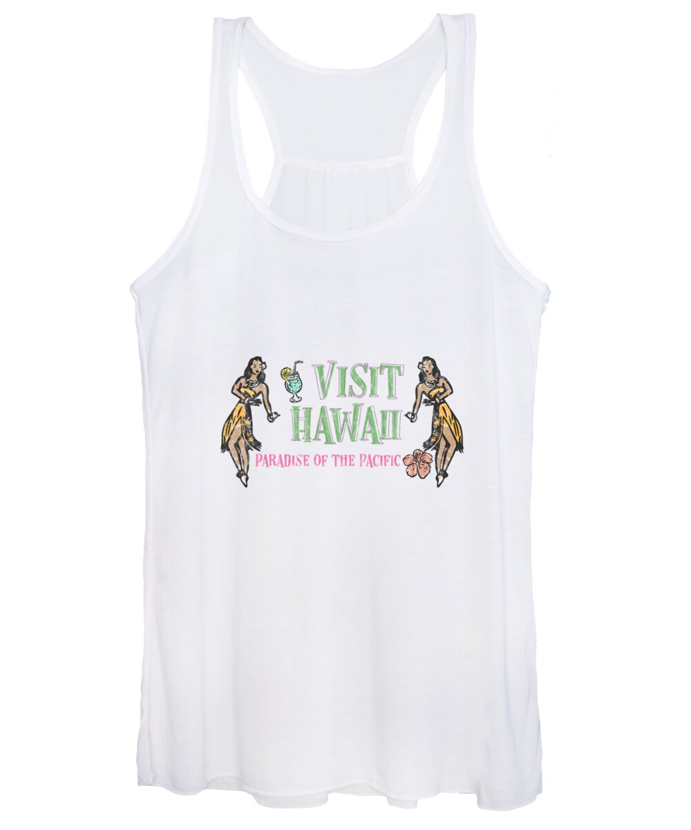 Hawaii Women's Tank Top featuring the painting Visit Hawaii by Little Bunny Sunshine