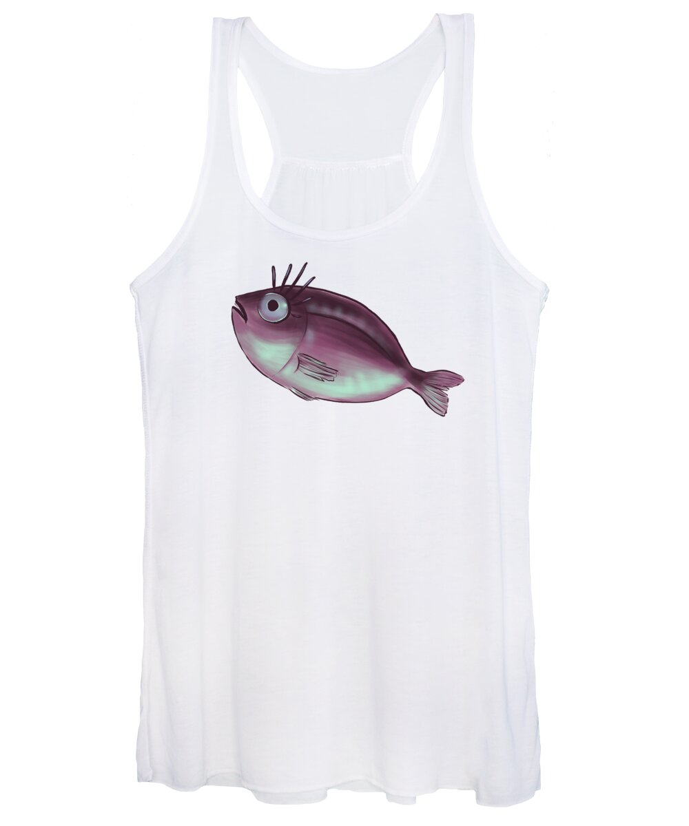 Fish Women's Tank Top featuring the photograph Funny Fish With Fancy Eyelashes by Boriana Giormova