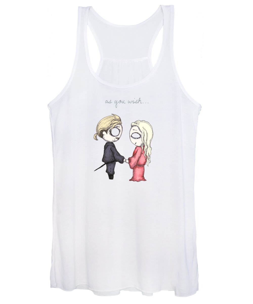 Princess Bride Women's Tank Top featuring the drawing As You Wish by Ludwig Van Bacon