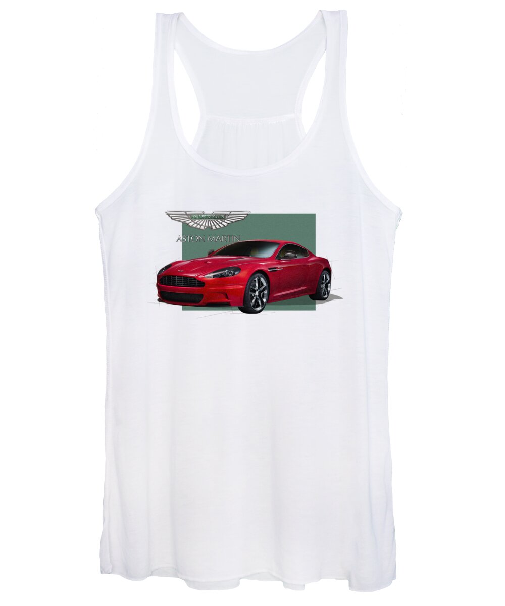 �aston Martin� By Serge Averbukh Women's Tank Top featuring the photograph Aston Martin D B S V 12 with 3 D Badge by Serge Averbukh