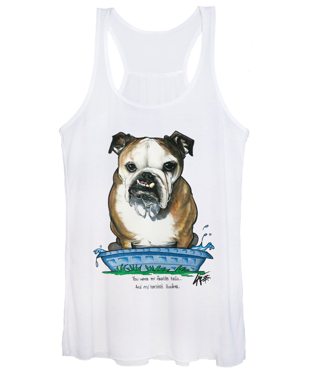 English Bulldog Women's Tank Top featuring the drawing Aucoin 3846 by Canine Caricatures By John LaFree