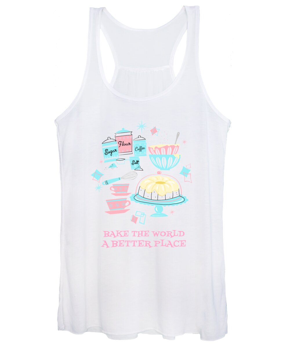 Baking Women's Tank Top featuring the painting Bake The World A Better Place by Little Bunny Sunshine