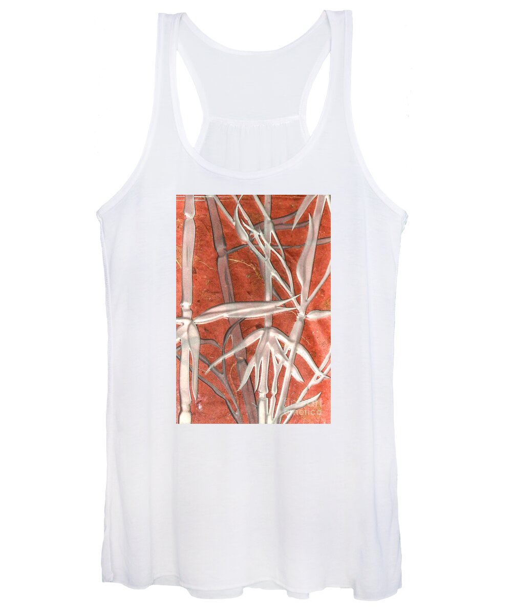Red Women's Tank Top featuring the photograph Golden Bamboo #1 by Alone Larsen