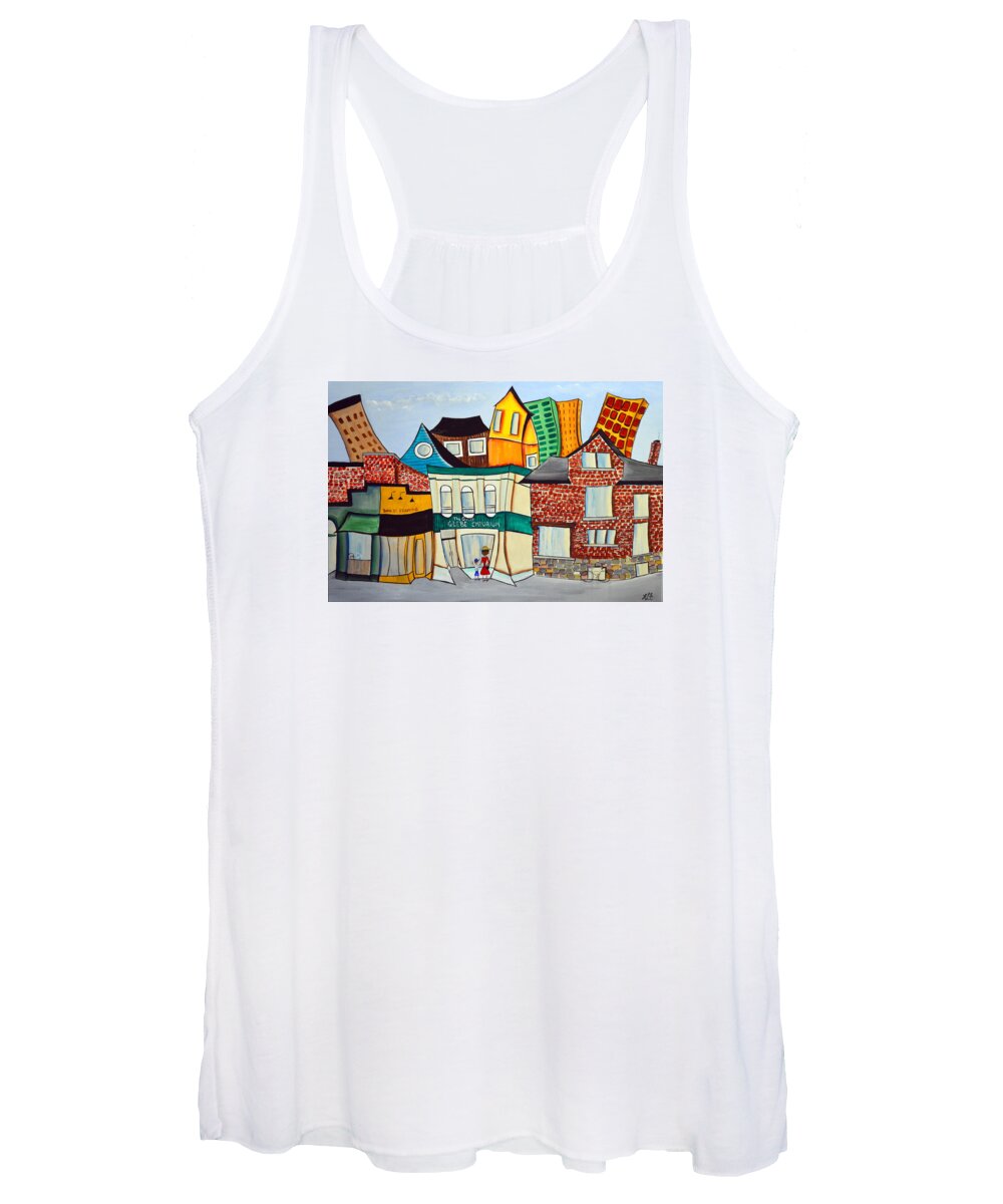 Abstract Women's Tank Top featuring the painting Bank Street West by Heather Lovat-Fraser