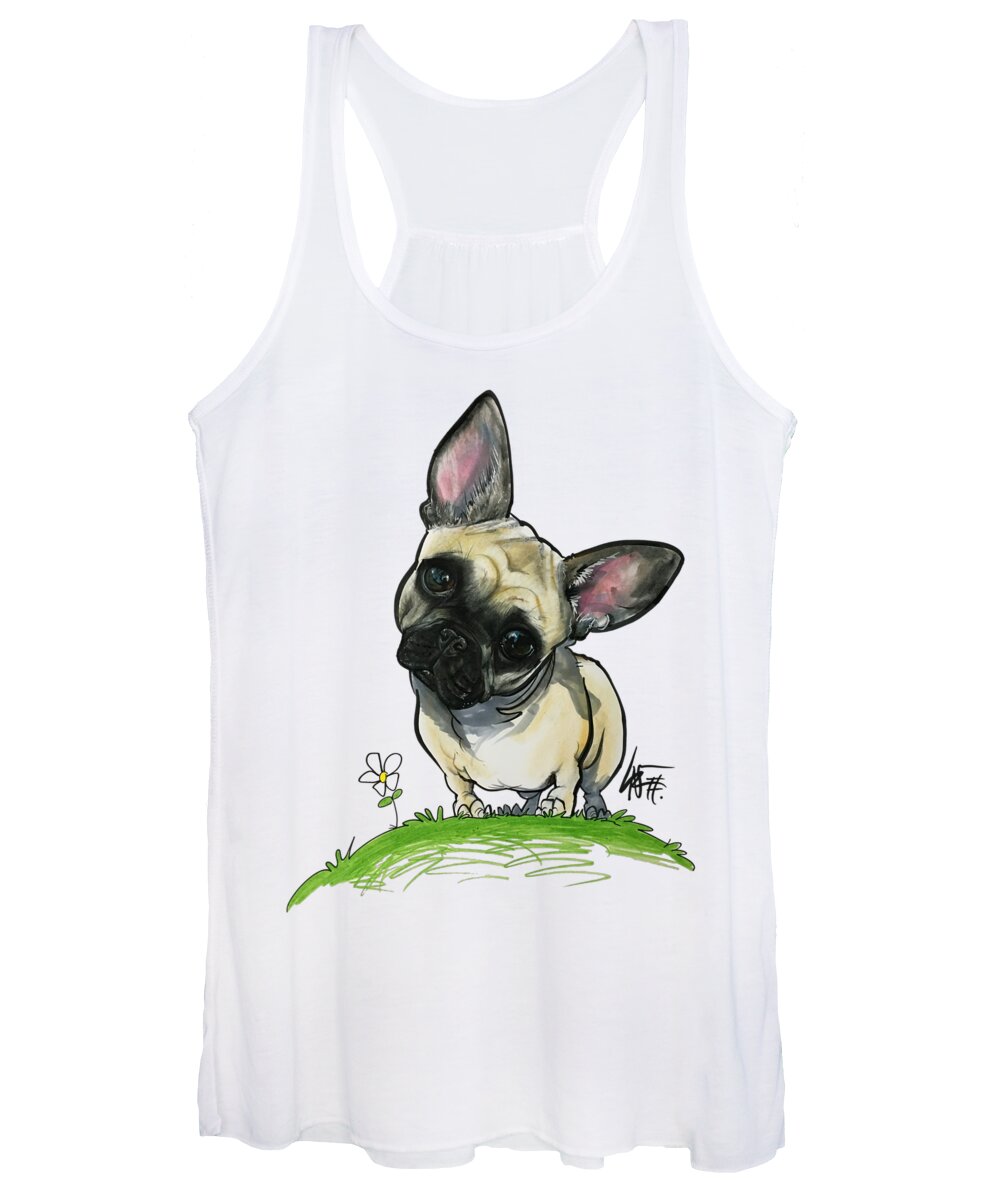 French Bulldog Women's Tank Top featuring the drawing Basher 3880 by Canine Caricatures By John LaFree