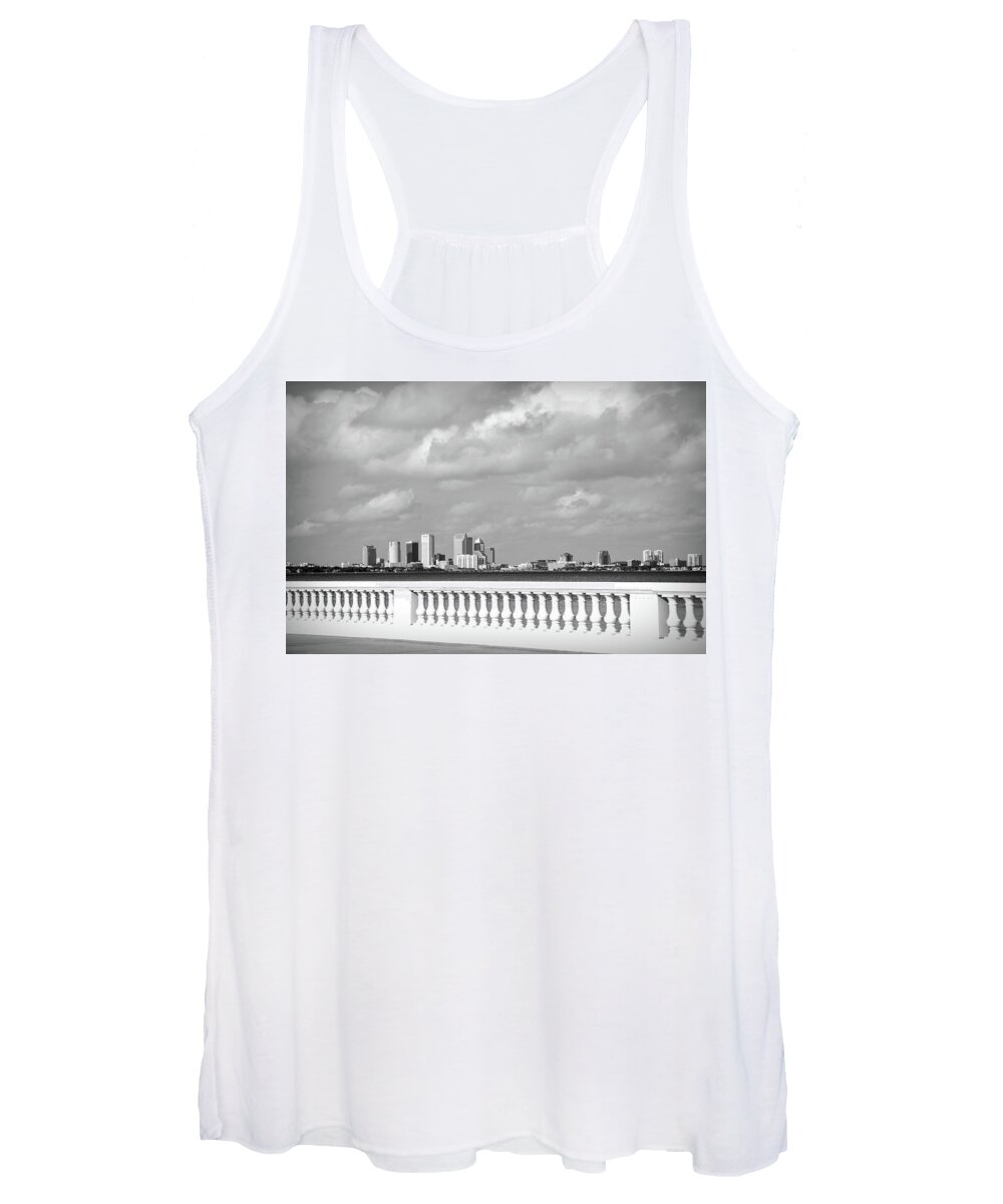 City Women's Tank Top featuring the photograph Bayshore in Black and White by Aimee L Maher ALM GALLERY
