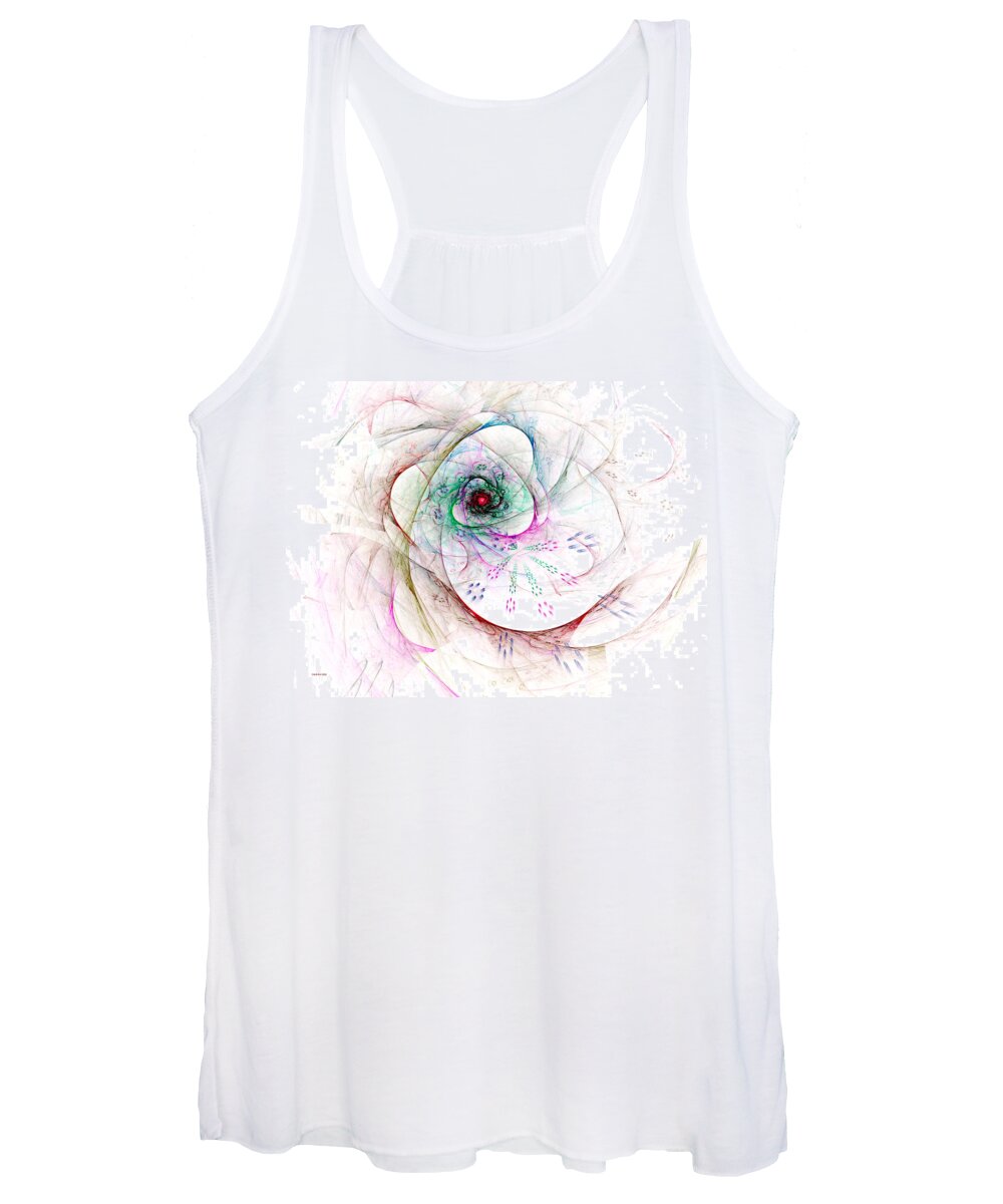 Abstract Women's Tank Top featuring the digital art Be Strong Little Flower by Claire Bull