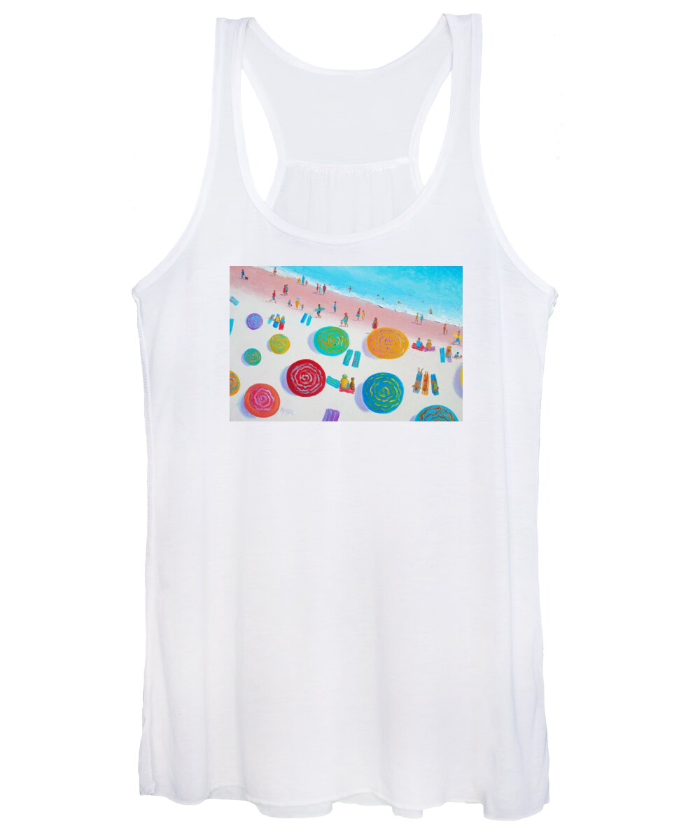 Beach Women's Tank Top featuring the painting Beach Painting - A Walk in the Sun by Jan Matson