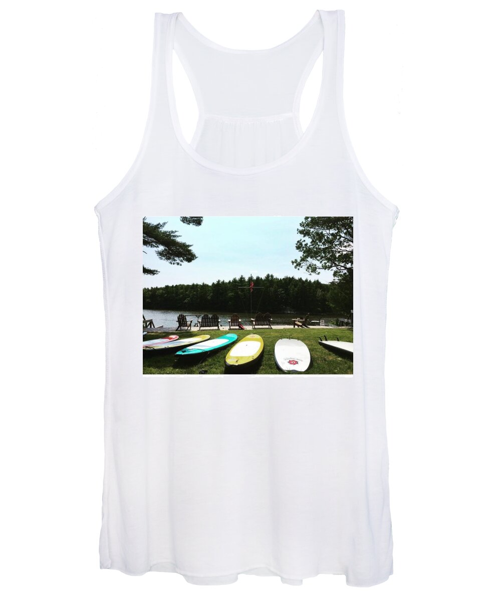 Lake Women's Tank Top featuring the photograph Surf Beach by Andy Bucaille