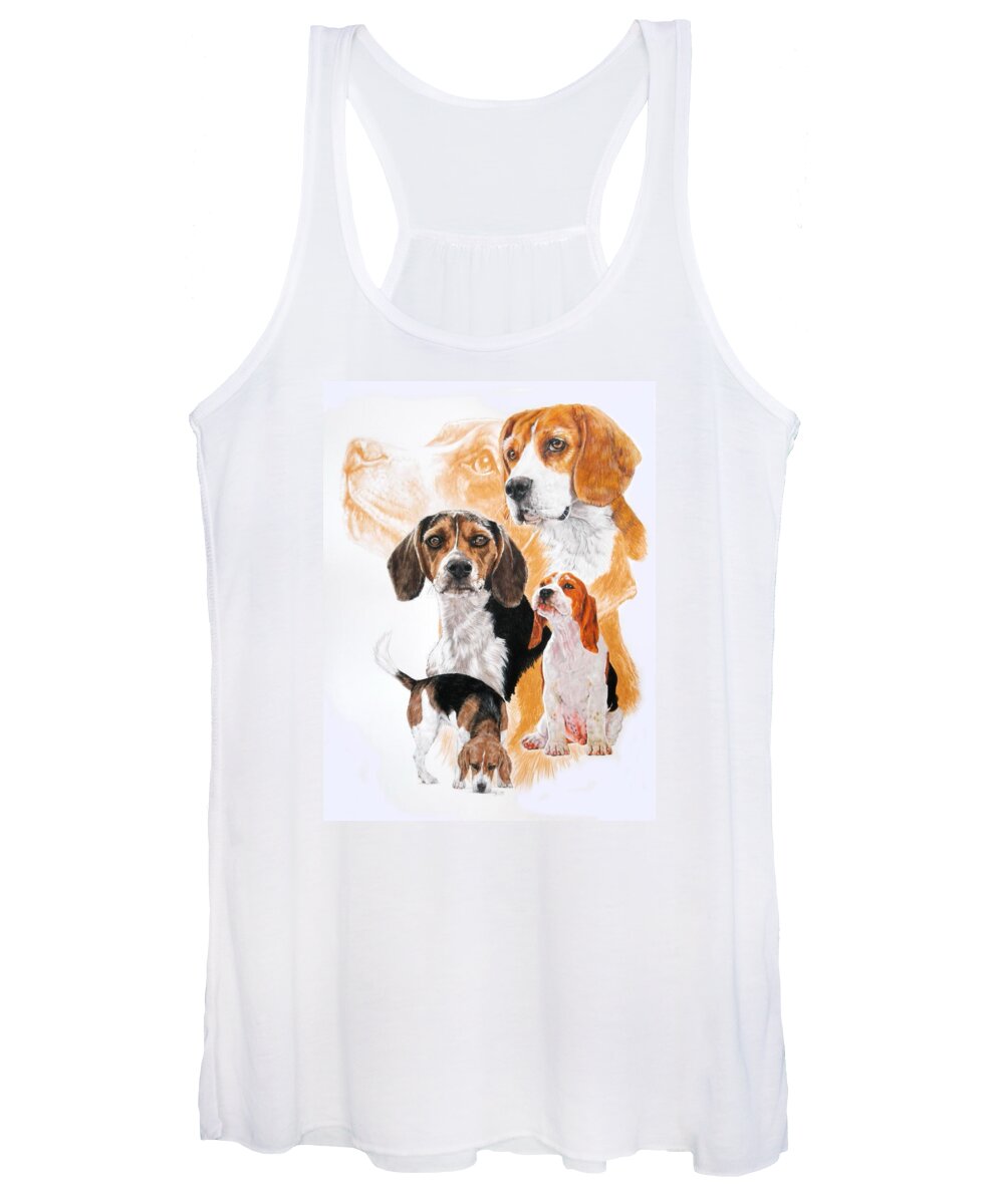 Hound Women's Tank Top featuring the mixed media Beagle Medley by Barbara Keith