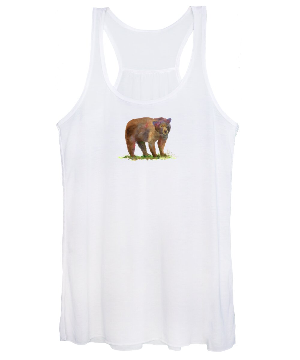 Watercolor Bear Women's Tank Top featuring the painting Bear in Mind by Amy Kirkpatrick