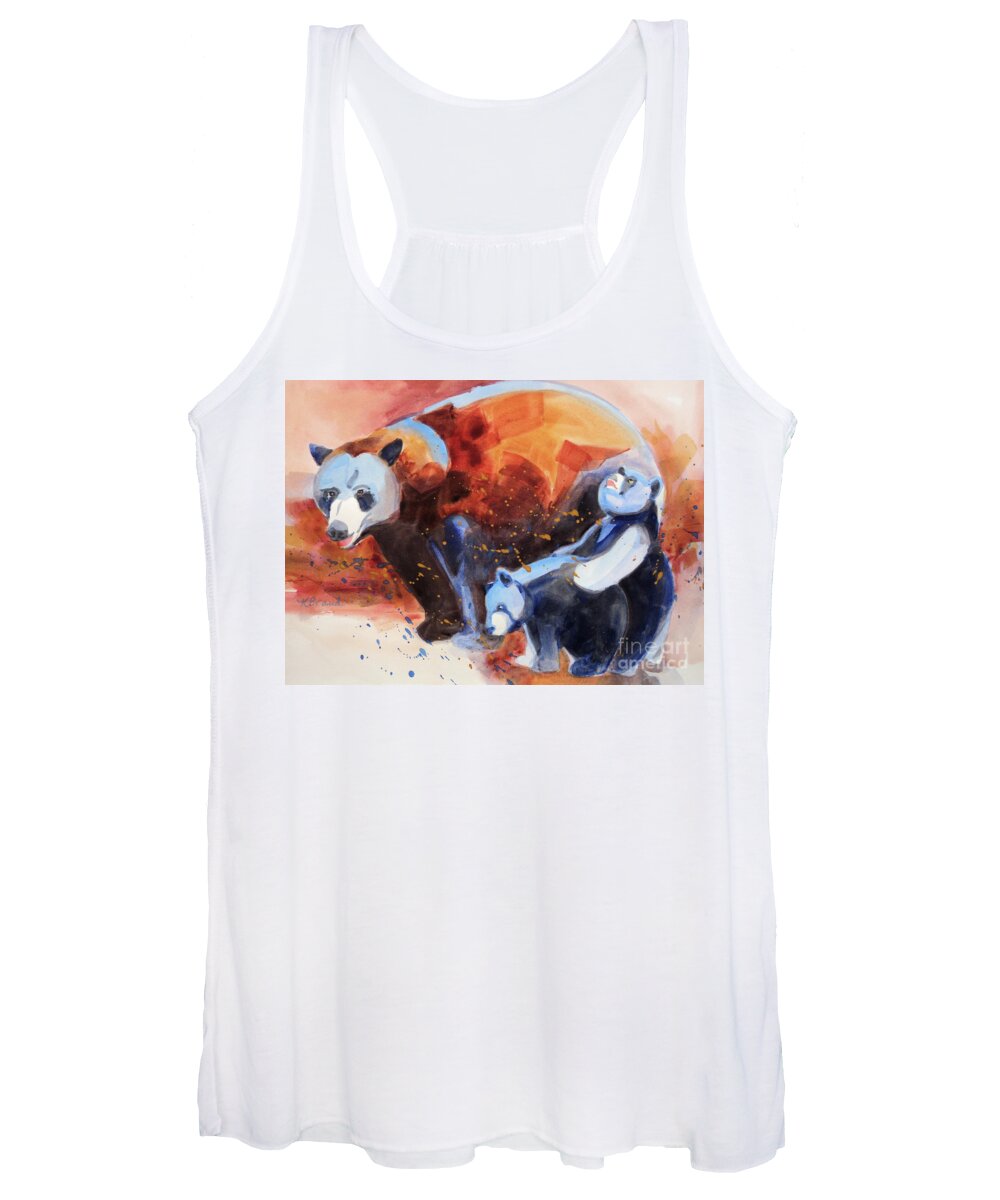 Paintings Women's Tank Top featuring the painting Bear Family Outing by Kathy Braud