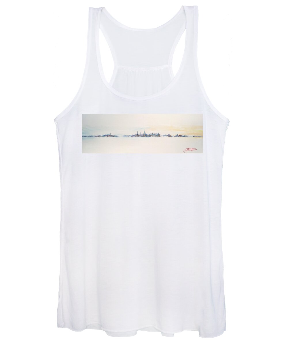 Cityscape Women's Tank Top featuring the painting Beautiful Morning by Jack Diamond