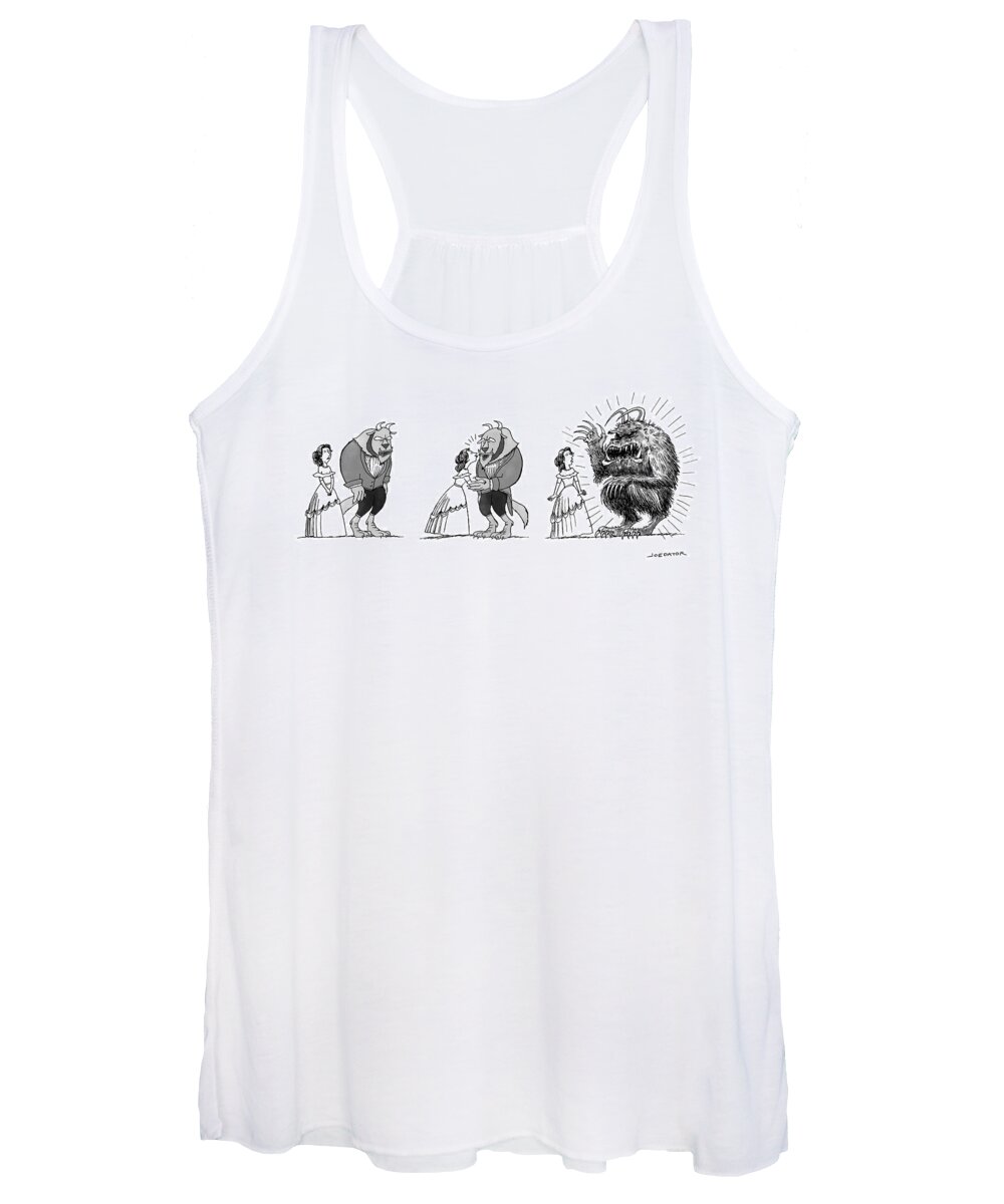 Beauty And The Beast Women's Tank Top featuring the drawing The Beast by Joe Dator