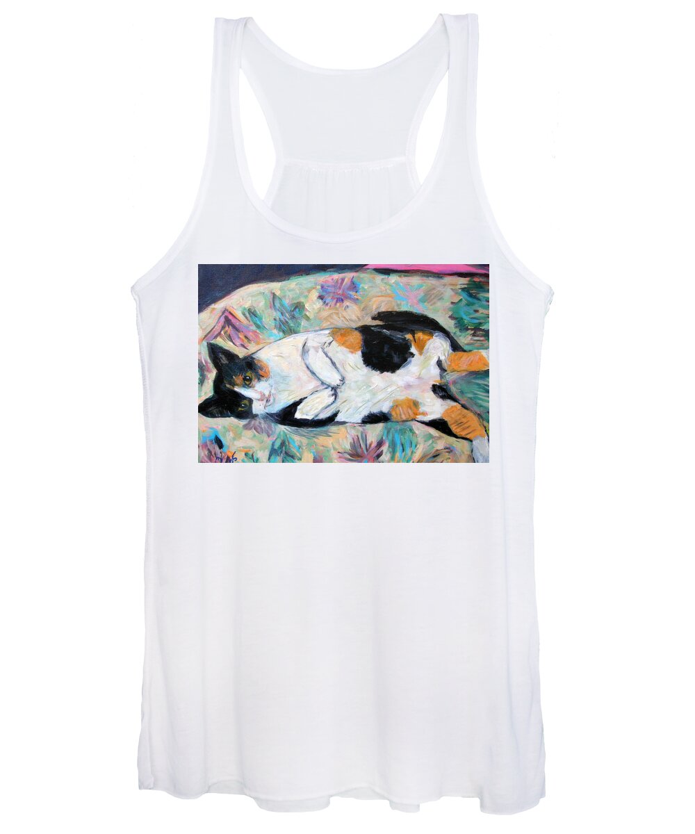 Cat Women's Tank Top featuring the painting Bee Bee by Carolyn Donnell