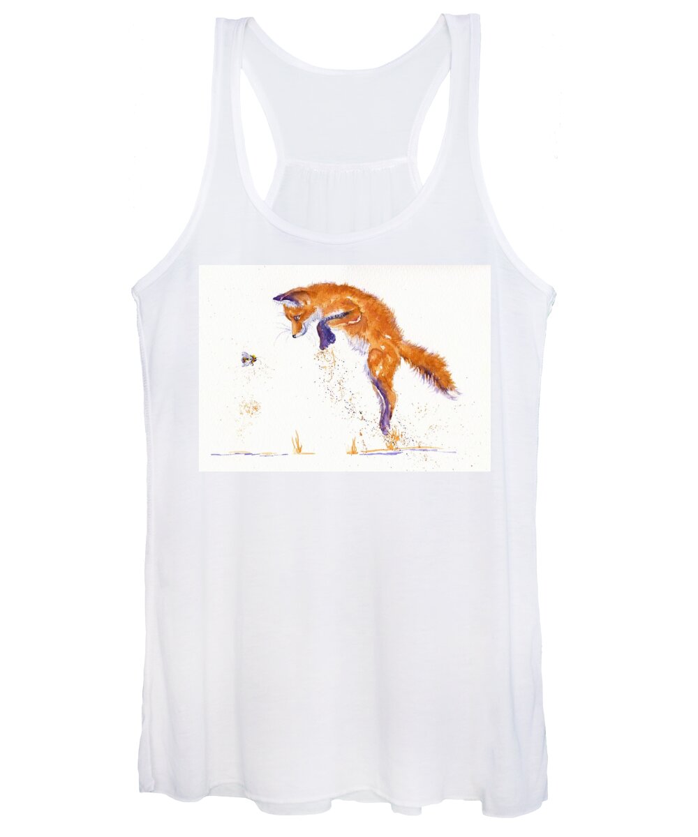 Fox Women's Tank Top featuring the painting Bee Innocent by Debra Hall