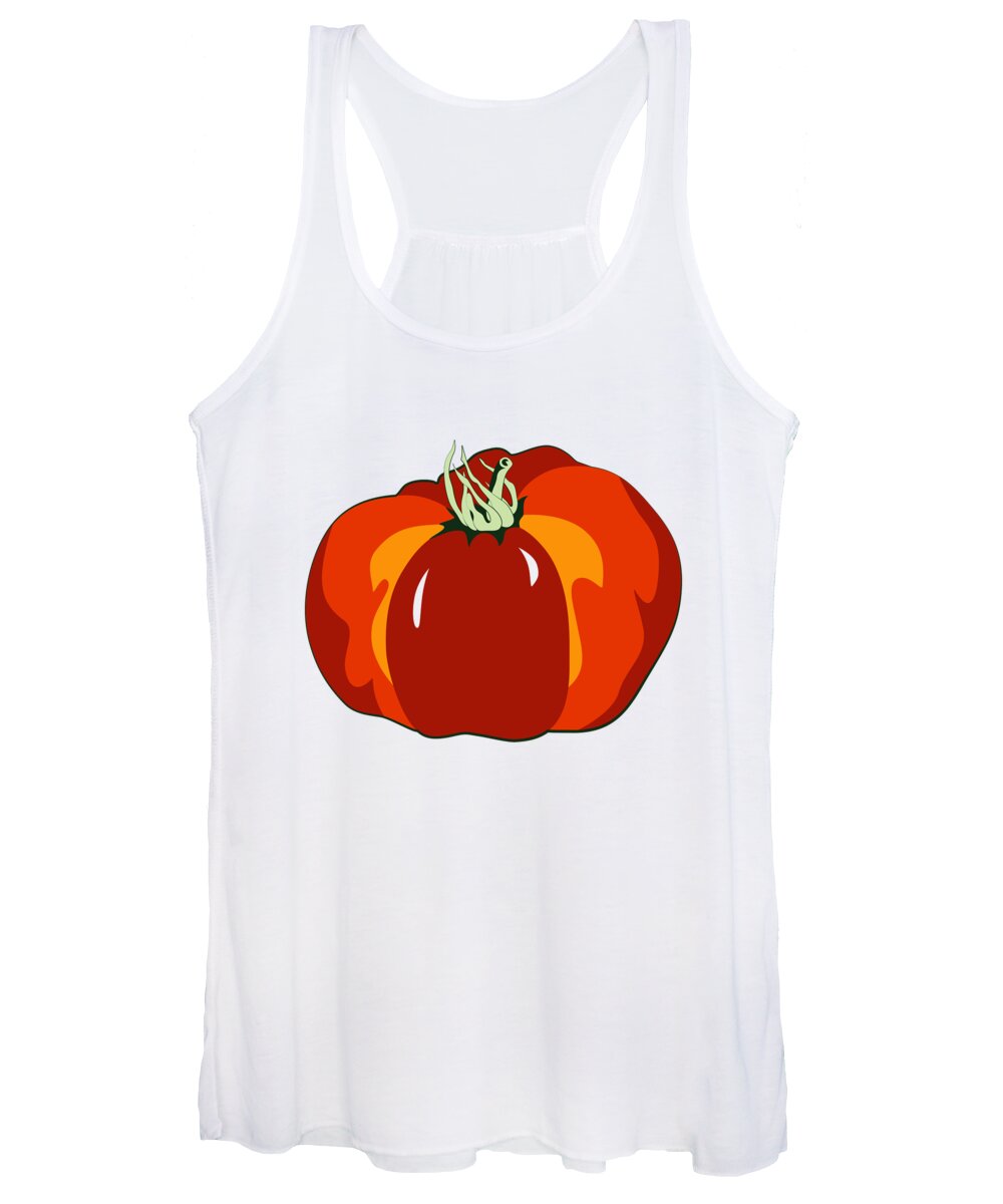 Tomato Women's Tank Top featuring the digital art Beefsteak Tomato by MM Anderson