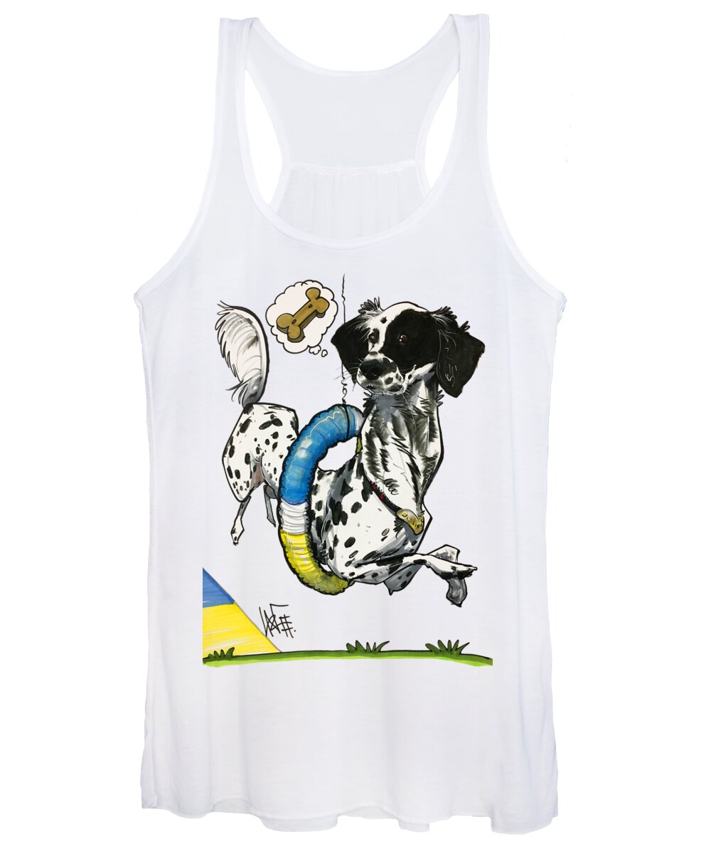 Pet Portrait Women's Tank Top featuring the drawing Berenbaum 3022 by Canine Caricatures By John LaFree