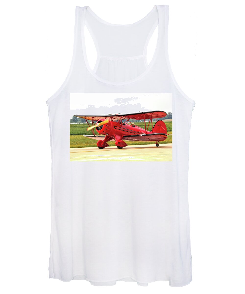 Airplane Women's Tank Top featuring the photograph BI Wing Plane by Pat Cook