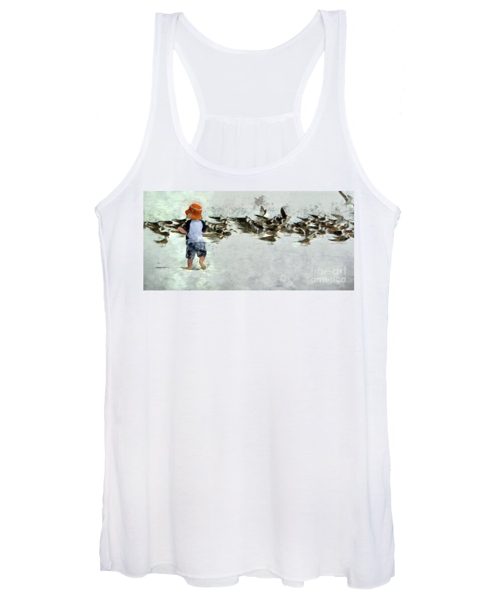 Terns Women's Tank Top featuring the photograph Bird Play by Claire Bull