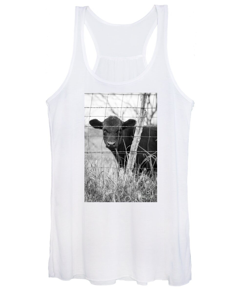 Black Angus Calf Women's Tank Top featuring the photograph Black Angus Calf by Imagery by Charly