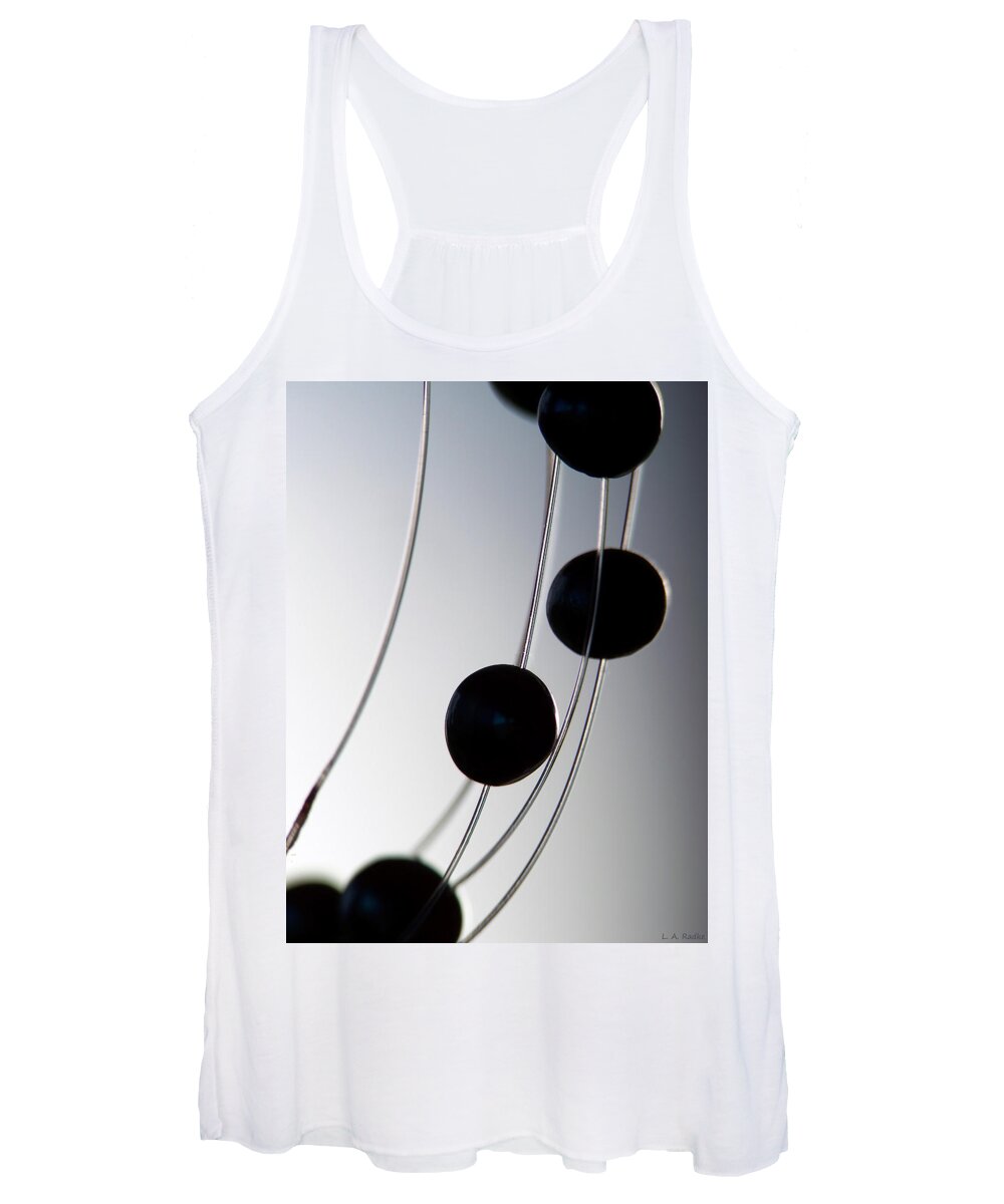 Abstract Women's Tank Top featuring the photograph Black Pearls by Lauren Radke