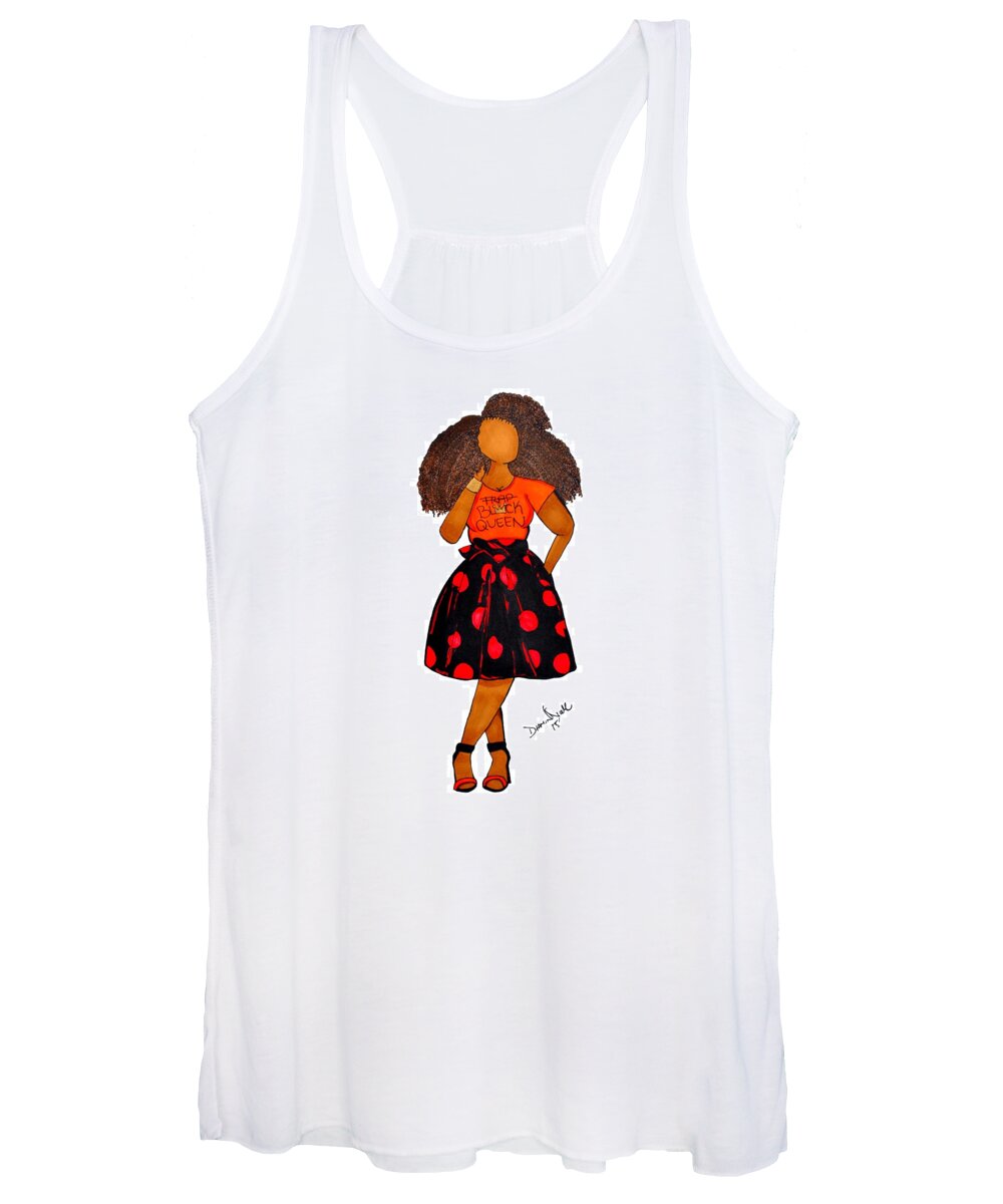 Black Art Women's Tank Top featuring the photograph Black Queen by Diamin Nicole