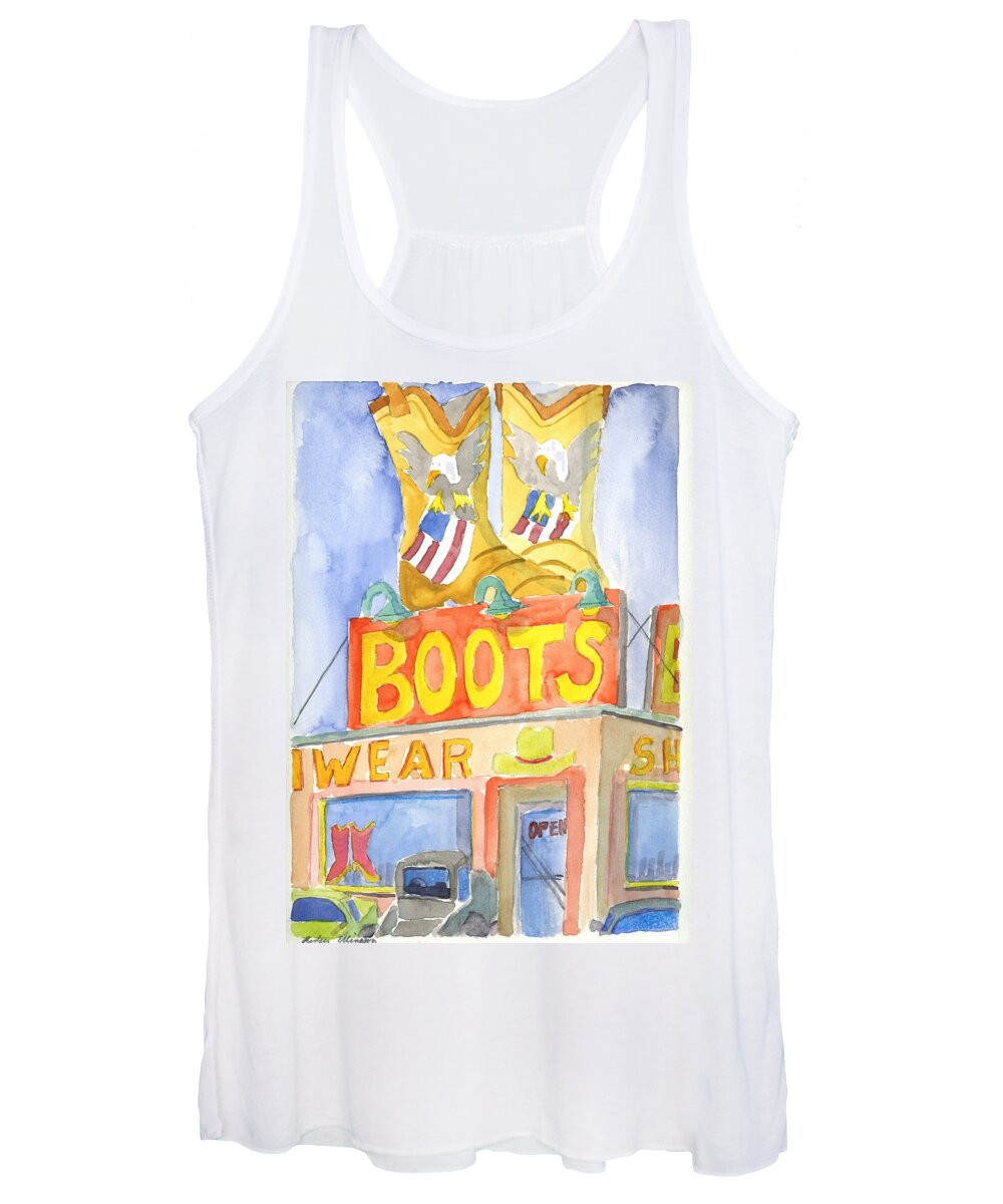 Boots Women's Tank Top featuring the painting Boots by Rodger Ellingson