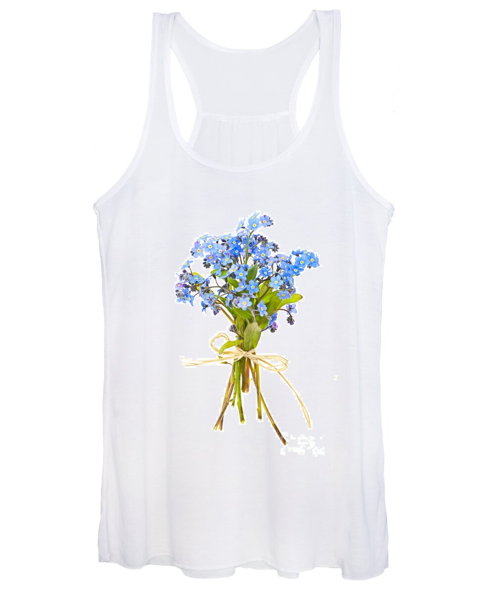 Bouquet Women's Tank Top featuring the photograph Bouquet of forget-me-nots by Elena Elisseeva