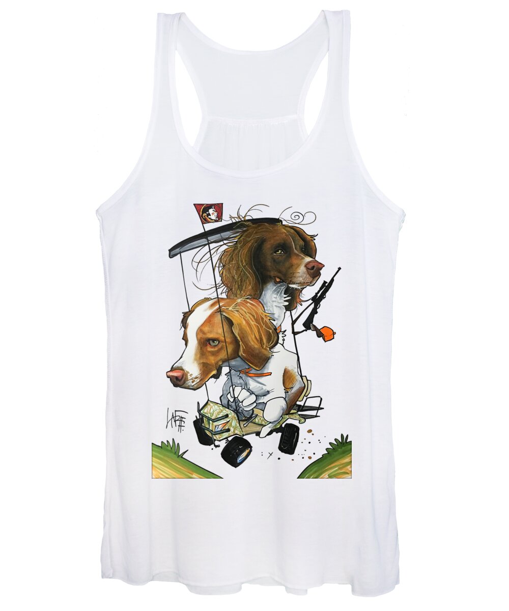 Pet Portrait Women's Tank Top featuring the drawing Branch 3347 by Canine Caricatures By John LaFree