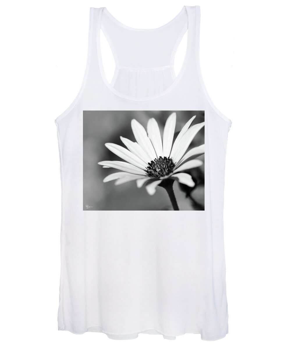 Black And White Women's Tank Top featuring the photograph Bright Petals by Mary Anne Delgado