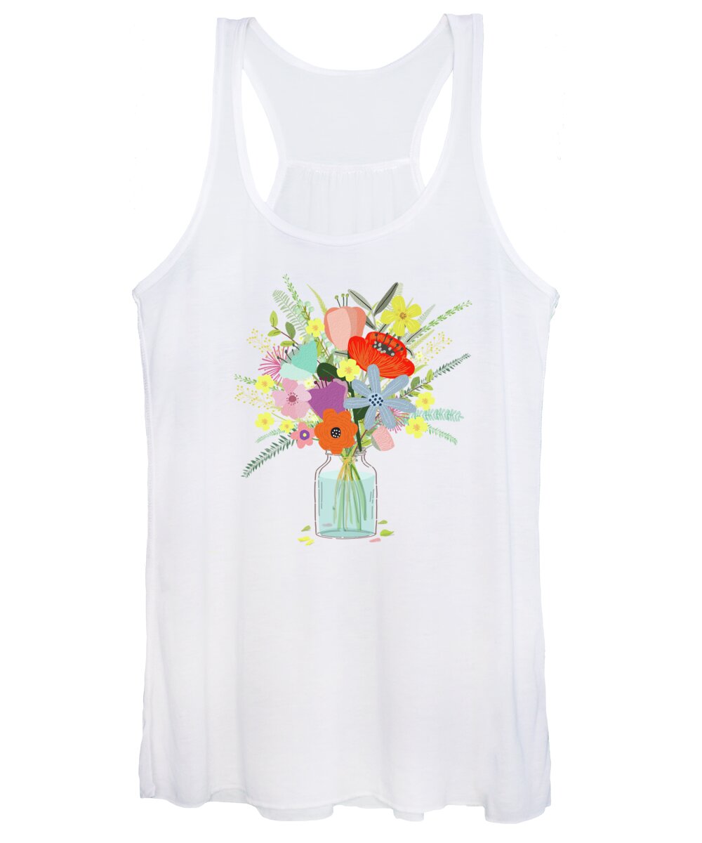 Flowers Women's Tank Top featuring the painting Bringing Summer Wildflowers Inside by Little Bunny Sunshine