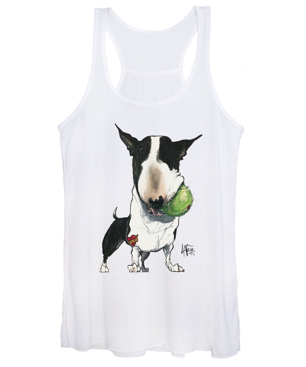 Pet Portrait Women's Tank Top featuring the drawing Brunk 3097 by Canine Caricatures By John LaFree