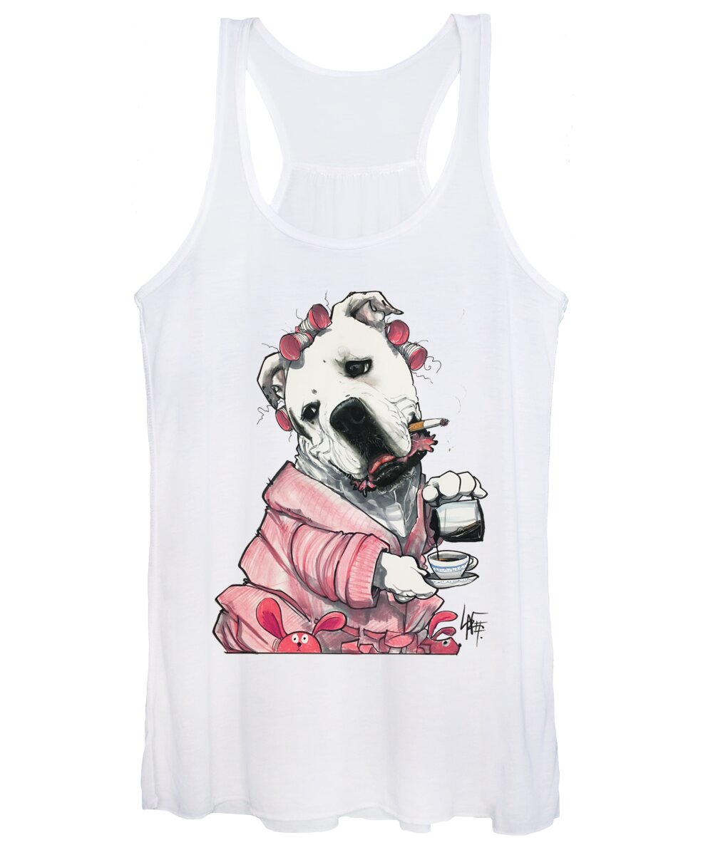 Pet Portrait Women's Tank Top featuring the drawing Brunk 3098 by Canine Caricatures By John LaFree