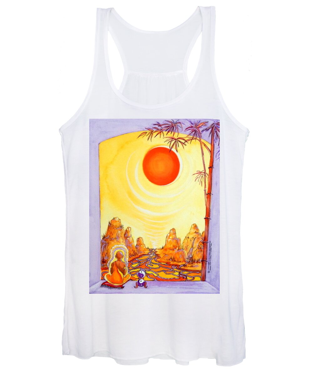 Buddha Meditation Women's Tank Top featuring the painting Buddha Meditation by Caroline Patrick