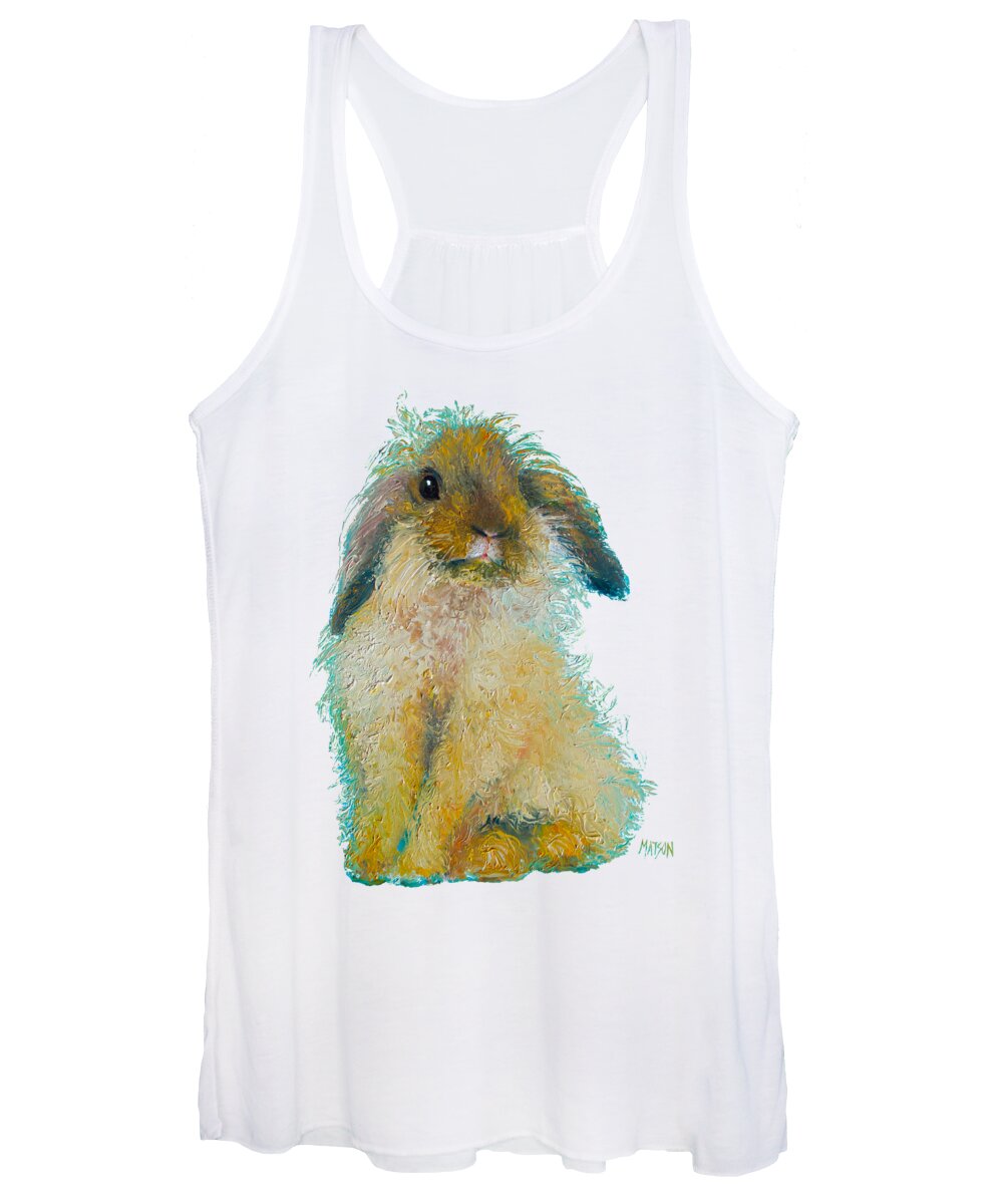 Bunny Women's Tank Top featuring the painting Bunny Rabbit painting by Jan Matson