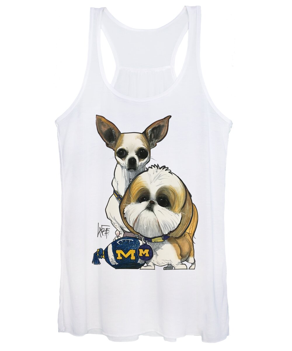Pet Portrait Women's Tank Top featuring the drawing Cairns 3401 by Canine Caricatures By John LaFree