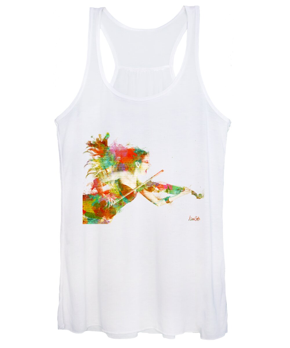 Violin Women's Tank Top featuring the digital art Can You Hear Me Now by Nikki Smith