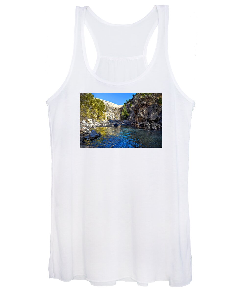 Stream Women's Tank Top featuring the digital art Canyon Bend - Digital Texturing by Michael Brungardt