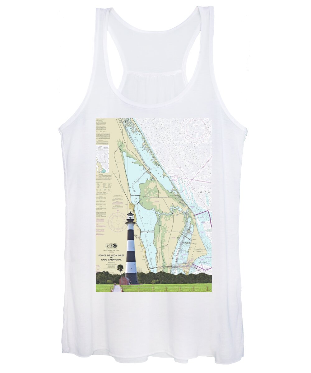 13740 Women's Tank Top featuring the photograph Cape Lighthouse on Chart by Gordon Elwell