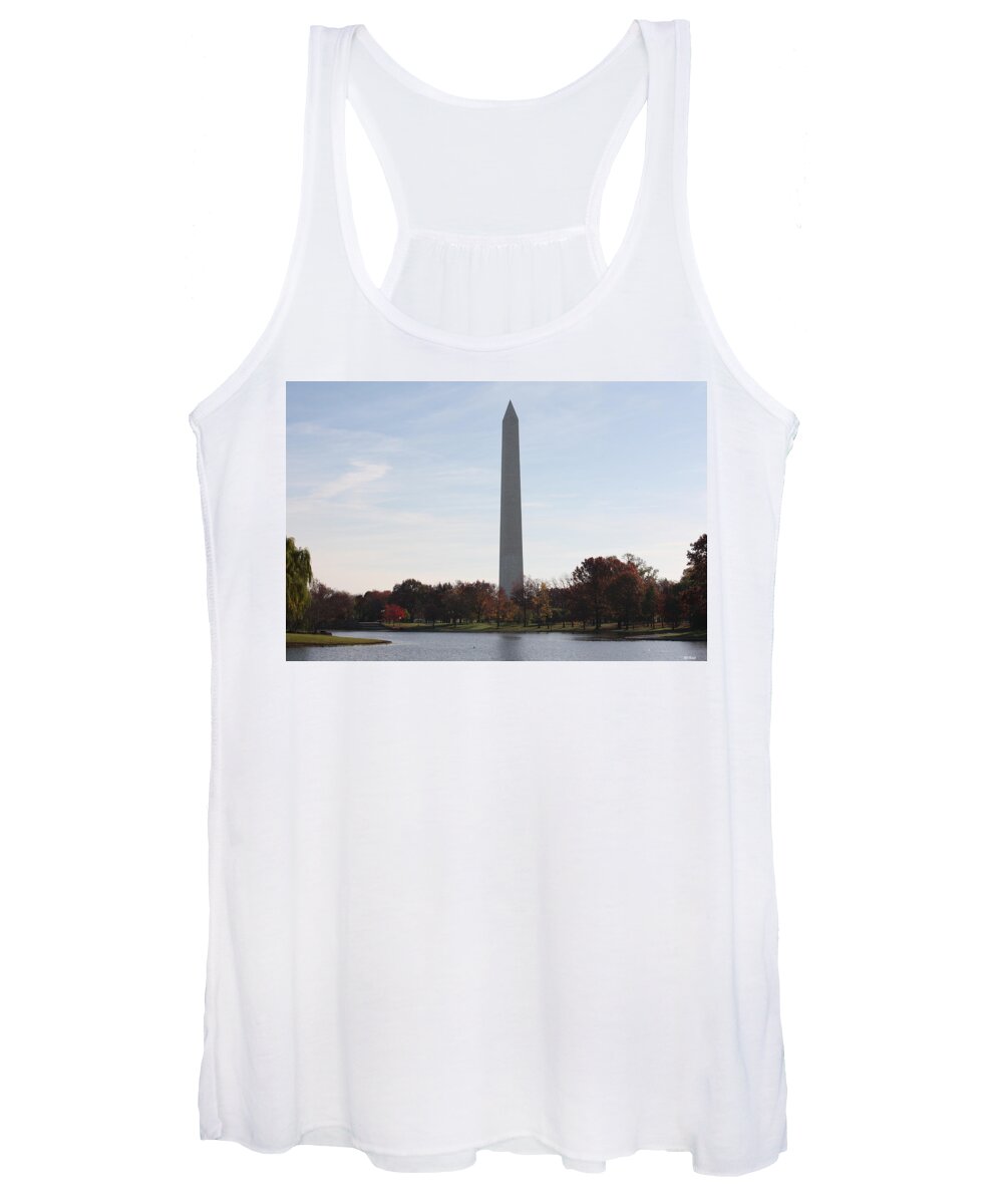 Capital Women's Tank Top featuring the photograph Capital Autumns - The Washington Monument in the Fall by Ronald Reid