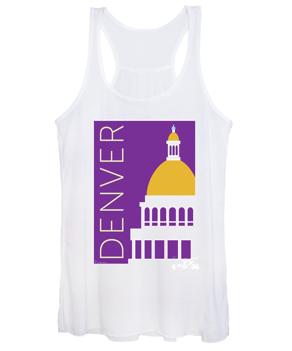 Denver Women's Tank Top featuring the digital art DENVER Capitol/Purple by Sam Brennan