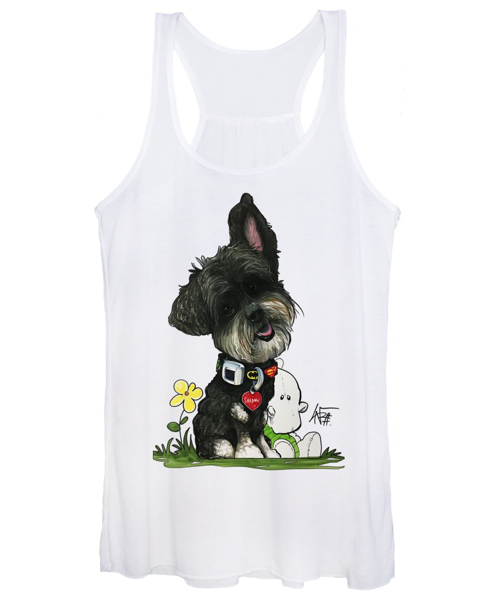 Canine Caricature Women's Tank Top featuring the drawing Carey 3295 by Canine Caricatures By John LaFree