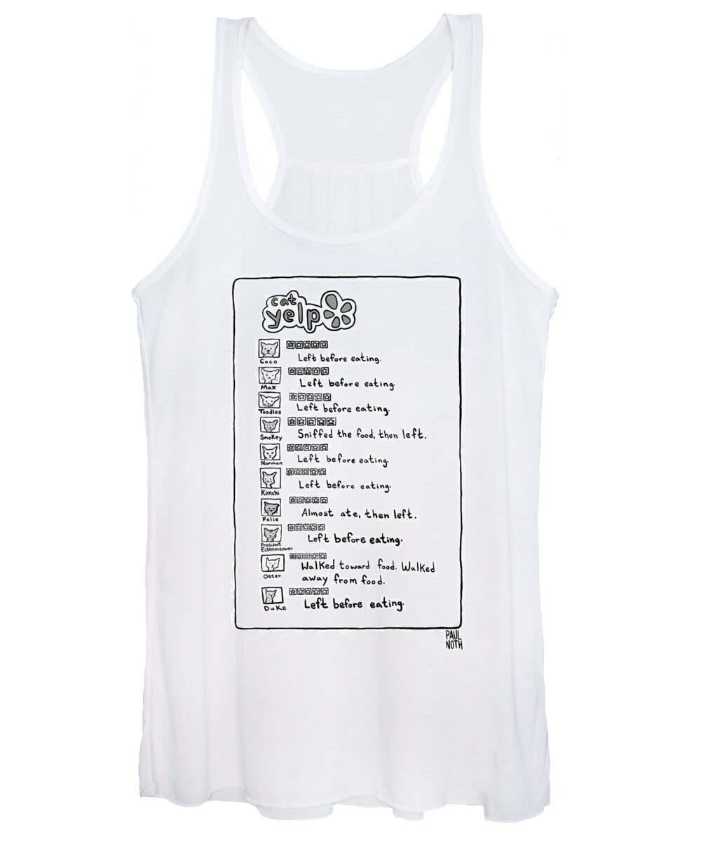 Cat Yelp Women's Tank Top featuring the drawing Cat Yelp by Paul Noth