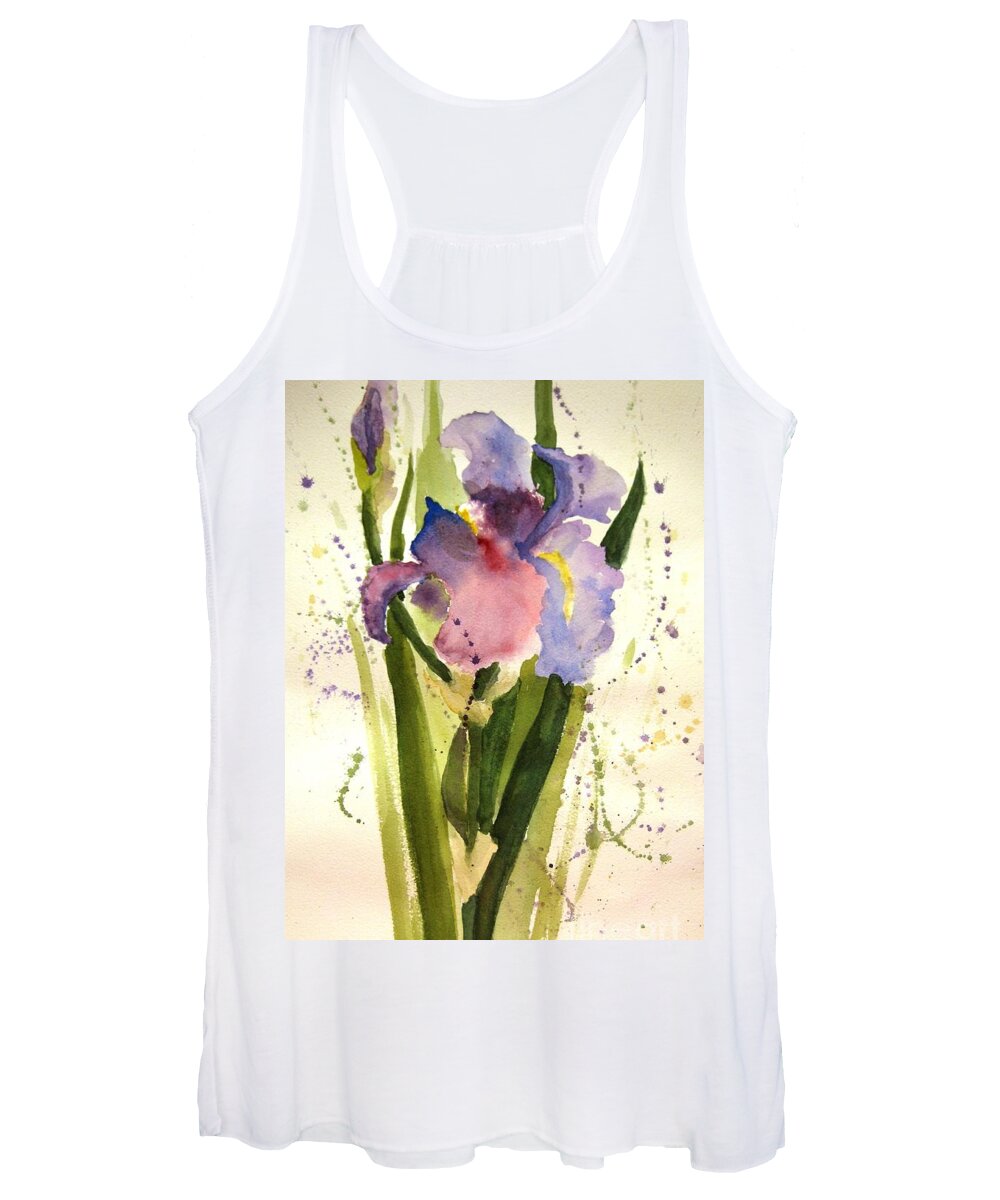 Iris Women's Tank Top featuring the painting Celebrating Life by Maria Hunt
