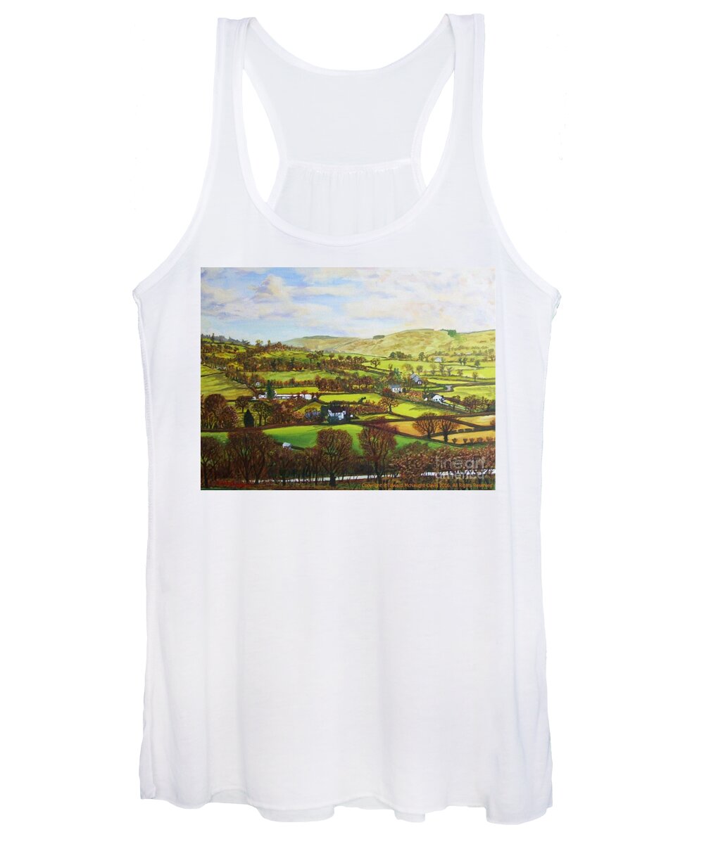 Cellan Lampeter Countryside View Painting Women's Tank Top featuring the painting Cellan Lampeter Countryside View Painting by Edward McNaught-Davis