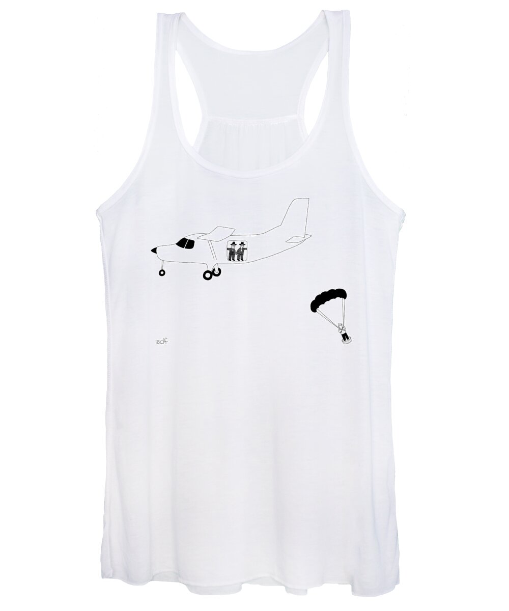 Airplane Women's Tank Top featuring the drawing Cement Shoes by Seth Fleishman