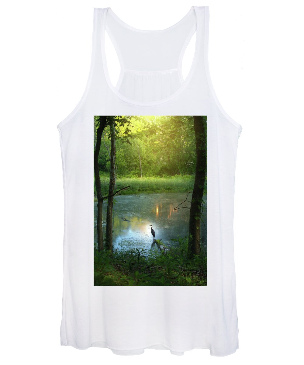 Blue Heron Women's Tank Top featuring the photograph Center Stage by Rob Blair